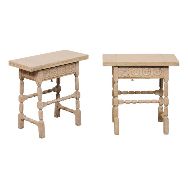 French Antique End Tables W/ Expandable Top For Sale