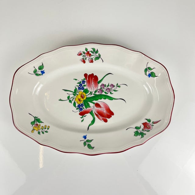 Small Oval Réverbère Model Dish with Flat End from KG Lunéville, 1980s For Sale - Image 6 of 8