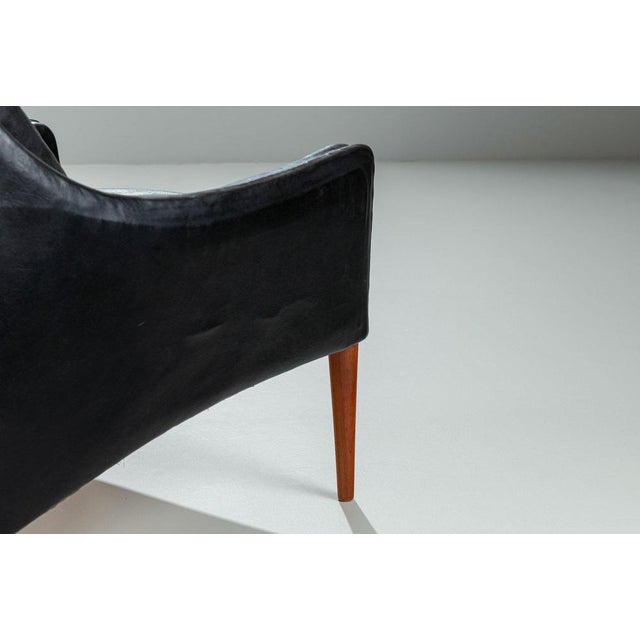 Black Model 800 Lounge Chair in Leather by Hans Olsen for CS Mobler, 1958 For Sale - Image 8 of 12
