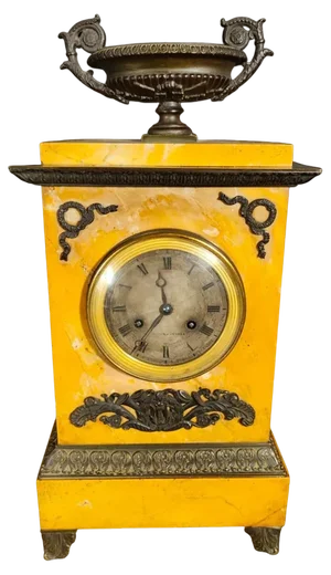 19th Century Empire Clock in Siena Marble