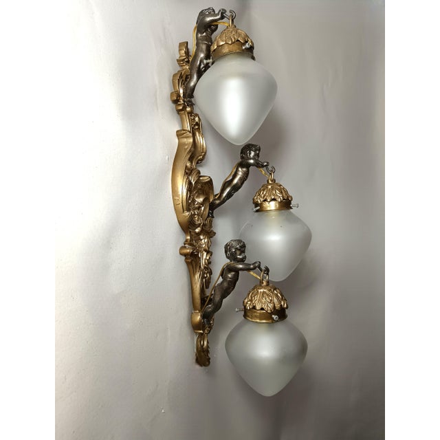 Large Vintage Napoleon III Style Wall Light, 1950s For Sale - Image 6 of 17