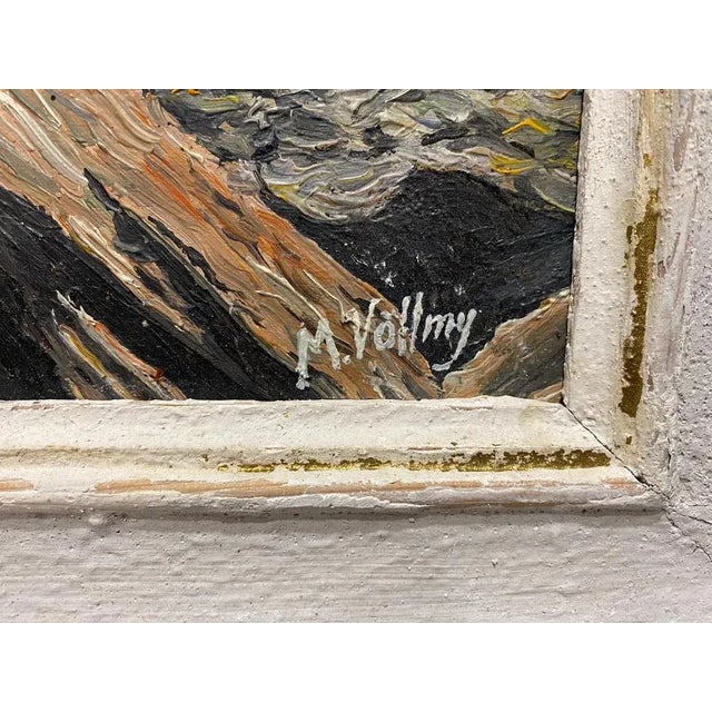 M. Völlmy, View of Mountains, 1953, Oil on Wood, Framed For Sale - Image 7 of 9