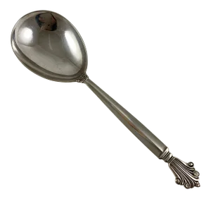 Georg Jensen Sterling Silver Acanthus Pattern Serving Spoon, Early 1900s Denmark