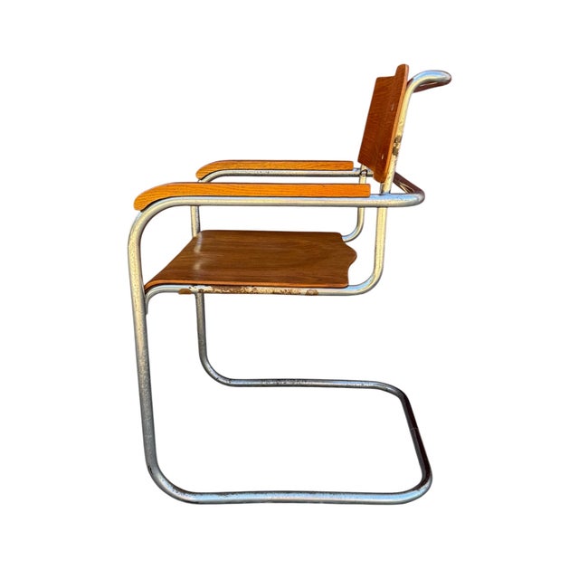 Marcel Breuer Bauhaus Tubular Armchair B34 attributed to Marcel Breuer, Europe, 1930s For Sale - Image 4 of 12