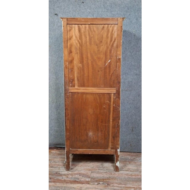Wood Early 20th Century Louis XVI Lacquered One-Door Display Cabinet For Sale - Image 7 of 10