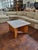 Wood 1970s Oak and Calcatta Marble Coffee Side Table, in Manner of Frank Lloyd Wright For Sale - Image 7 of 13