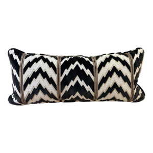 Schumacher Florentine Velvet in Black Lumbar Pillow