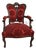 Early 20th Century Victorian Damask Red Armchair For Sale