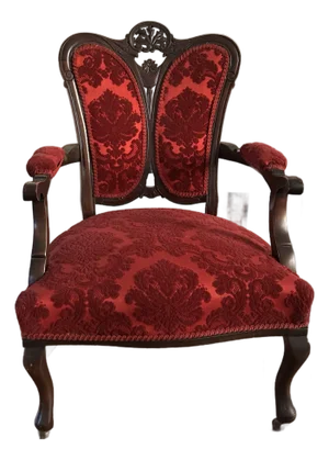 Early 20th Century Victorian Damask Red Armchair
