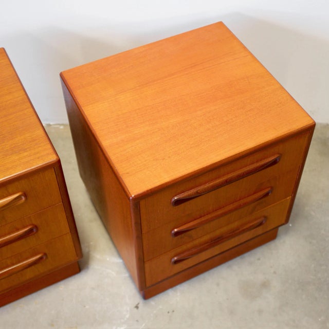 1960s G-Plan "Fresco" Teak Pair of 3 Drawer Nightstands For Sale - Image 5 of 6