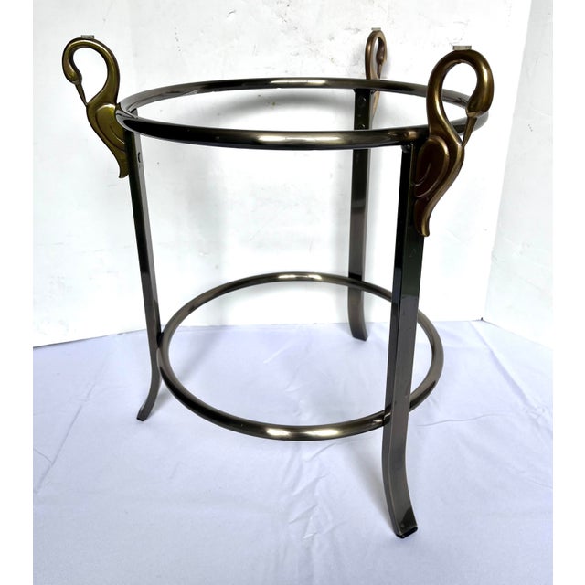 1980s Design Institute of America Beveled Glass Swan Accent Table For Sale In Dallas - Image 6 of 16