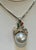 Arts & Crafts 14mm South Sea Cultured Pearl & Diamond 18 K Gold Two Tone Pendant + Chain 14 KG For Sale - Image 3 of 18