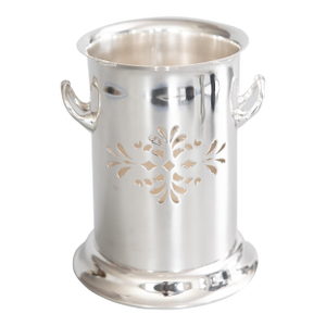 19th Century English Silver Plate Wine Coaster Caddy Bottle Holder