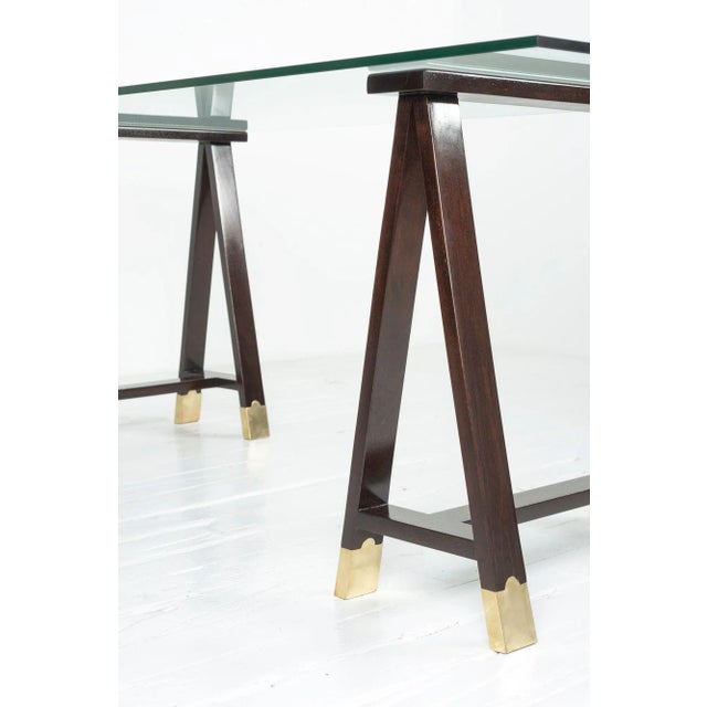 Wood Arturo Pani Console Trestle Table For Sale - Image 7 of 7
