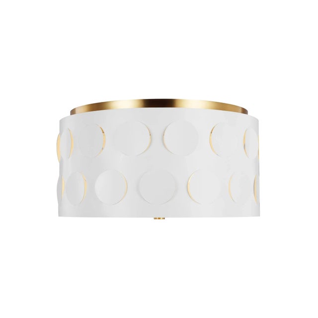 2020s Kate Spade by Visual Comfort Studio Dottie Medium Flush Mount, Burnished Brass For Sale - Image 5 of 5