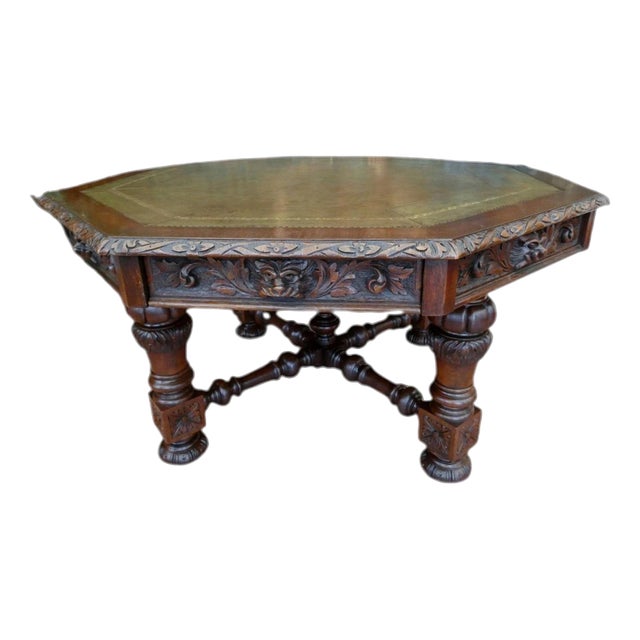 Antique Large Oak Library Table from Gillows of Lancaster, 1830 For Sale
