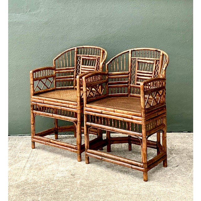 Vintage Brighton Pavillion Rattan Chairs - A Pair For Sale - Image 10 of 18