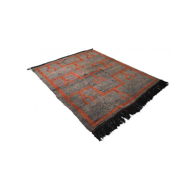 Mid-Century Modern Vintage Decorative Turkish Tulu Rug - 5`0″ X 6`7″ For Sale - Image 3 of 6