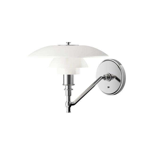 Poul Henningsen 'Ph 3-2' Opaline Glass and Chrome Wall Lamp for Louis Poulsen For Sale - Image 12 of 12