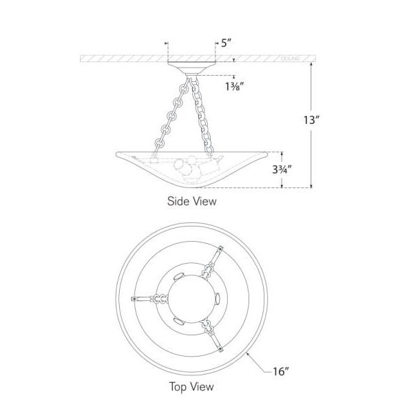 Modern AERIN for Visual Comfort Signature Mollino 16" Semi Flush Mount in Polished Nickel with Plaster White Shade For Sale - Image 3 of 3