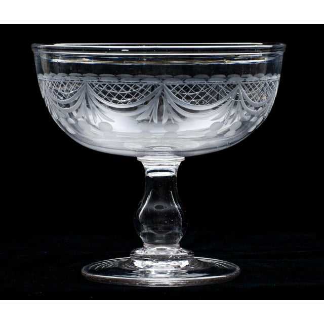 American Cut & Etched Compote, Circa 1835 For Sale - Image 4 of 4