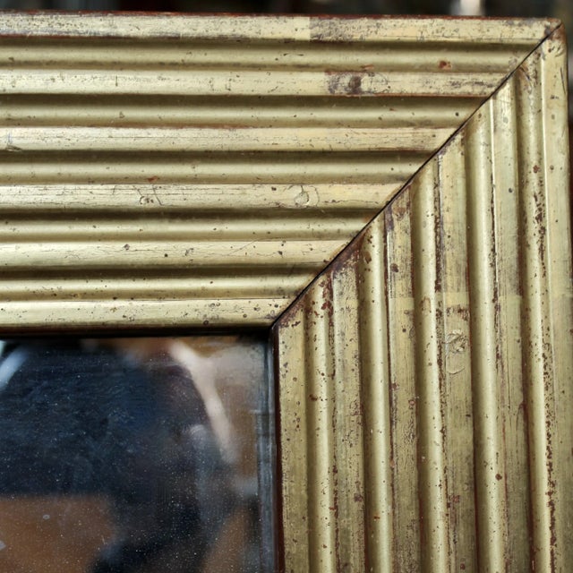 French Neoclassical Giltwood Mirror With Reeded Face, Mid 19th Century For Sale - Image 9 of 11