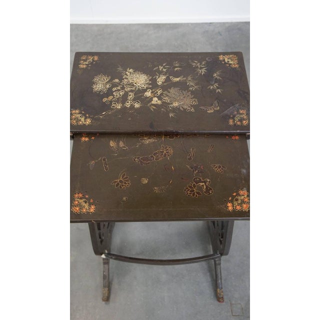 Japanese Lacquered Side Tables, Set of 2 For Sale - Image 6 of 13