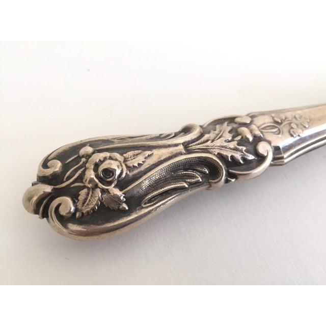 Antique 19th Century Silver Plate Ornate Engraved Fish Serving Knife