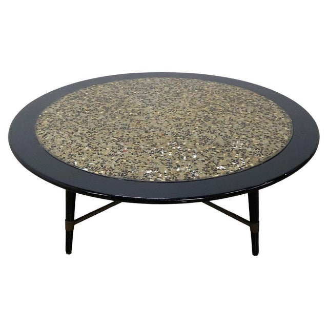 1960s Midcentury Mosaic Center Table made with Precious Stones For Sale - Image 14 of 18
