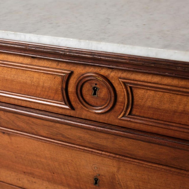 Wood Late 19th Century French Walnut Buffet With Marble Top For Sale - Image 7 of 10