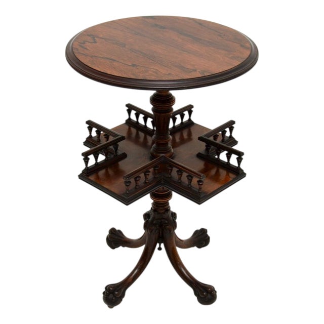 Antique Victorian Revolving Side Table, 1860 For Sale