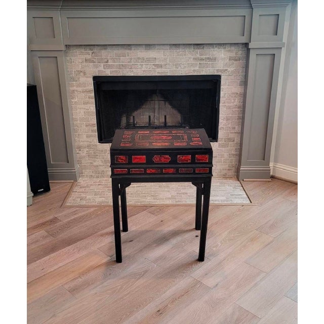 17th Century 17th/18th Century Antwerp Ebonized Wood Faux Red Tortoiseshell Standing Box Silverware Chest For Sale - Image 5 of 18