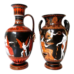 Pair of 19th Century Samuel Alcock Neoclassical Etruscan Porcelain Vessels