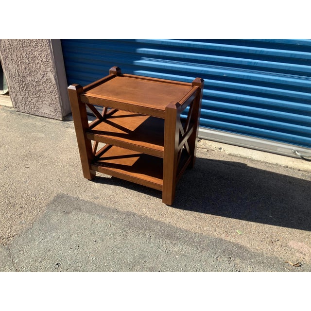 Modern 1990s Modern End Table with Walnut Finish For Sale - Image 3 of 6