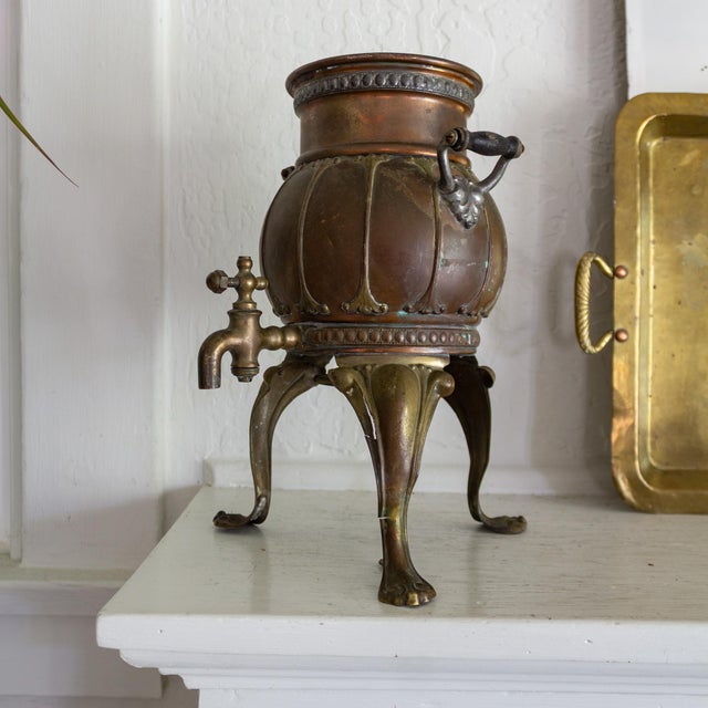 Late 19th Century Copper Footed Urn Samovar or Planter For Sale - Image 9 of 11