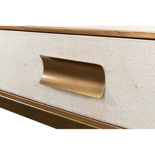 White Modern Osprey White Leather Wrapped Console For Sale - Image 8 of 12