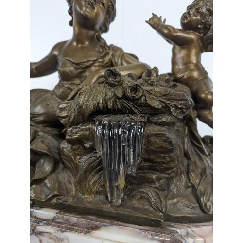 Illuminated Fountain with a Spelter and Marble Figure For Sale - Image 9 of 12
