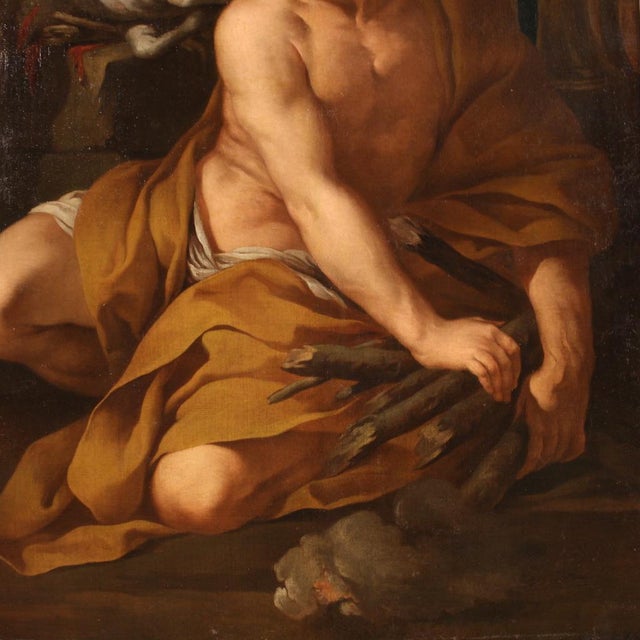 Italian Artist, The Alliance of Jacob and Laban, 1650, Oil on Canvas, Framed For Sale - Image 4 of 15