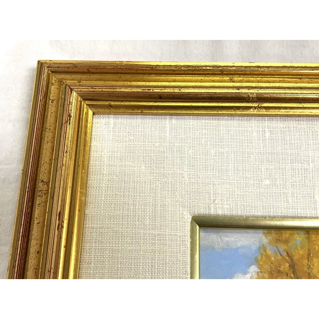 Wood Ruth Rawhouser (Wyoming, Present) Signed Original Oil Painting on Board "September Cottonwoods" Circa 1992 For Sale - Image 7 of 12