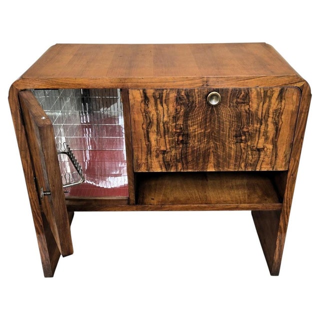 Vintage Italian Art Deco Walnut and Mosaic Cocktail Cabinet, 1940s For Sale - Image 12 of 12