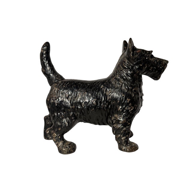 Large Antique Cast Iron Scottie Dog Doorstop.