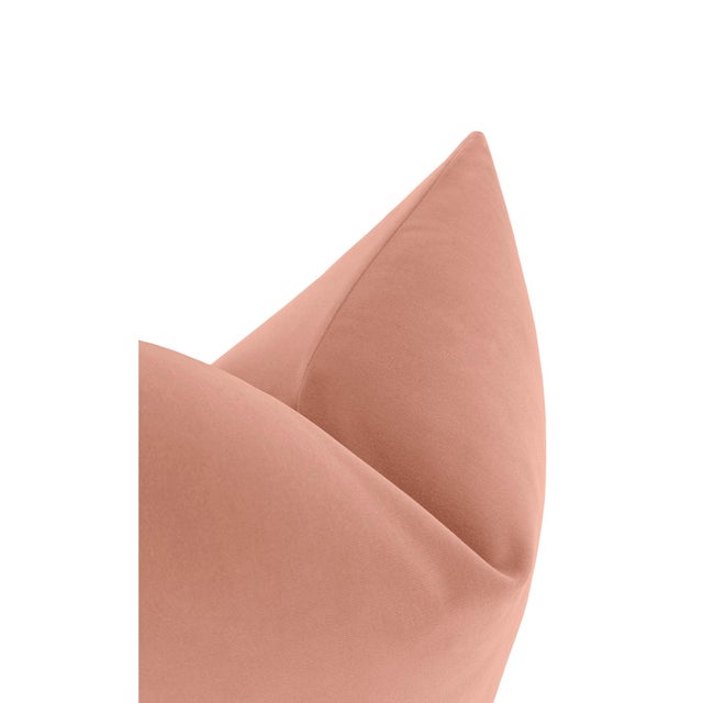 22" Blush Designer Velvet Pillows - A Pair For Sale - Image 4 of 4