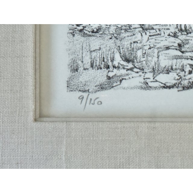 Mid-Century Modern Mid 20th Century Hills of Jerusalem, Original Lithograph by Anna Ticho, Edition 9/150, Pencil Signed, Framed For Sale - Image 3 of 7