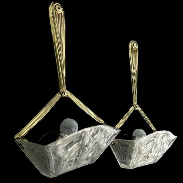 Pair art deco sconces these rare wall sconces captivate with their simple, functional art deco design. The “noverdy...