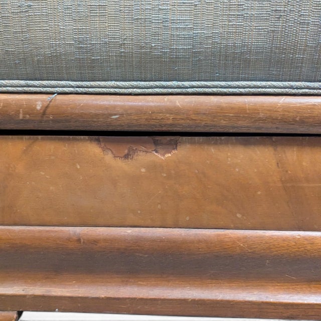 Early-to-Mid 20th Century Upholstered Wood Storage Ottoman With Hinged Lid For Sale In Los Angeles - Image 6 of 17