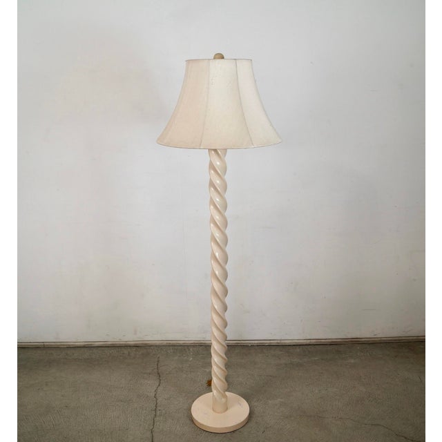 Vintage 1970's Hollywood Regency floor lamp for sale. It has a nice barley twist design, and is made of metal. It's a...