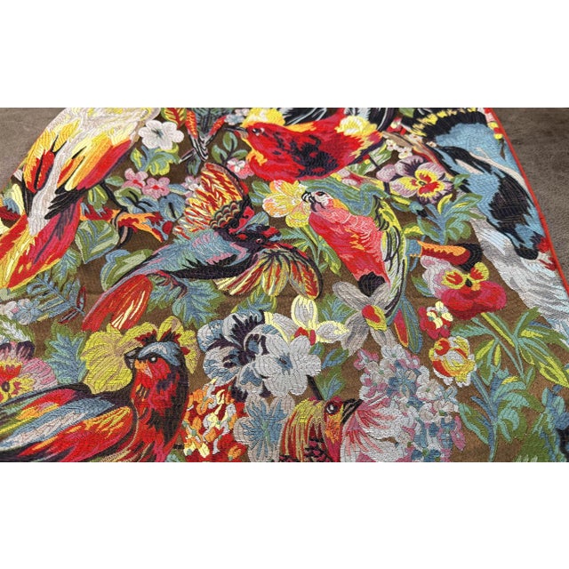 Modern Woven Tropical Bird Cushion Cover For Sale - Image 3 of 14