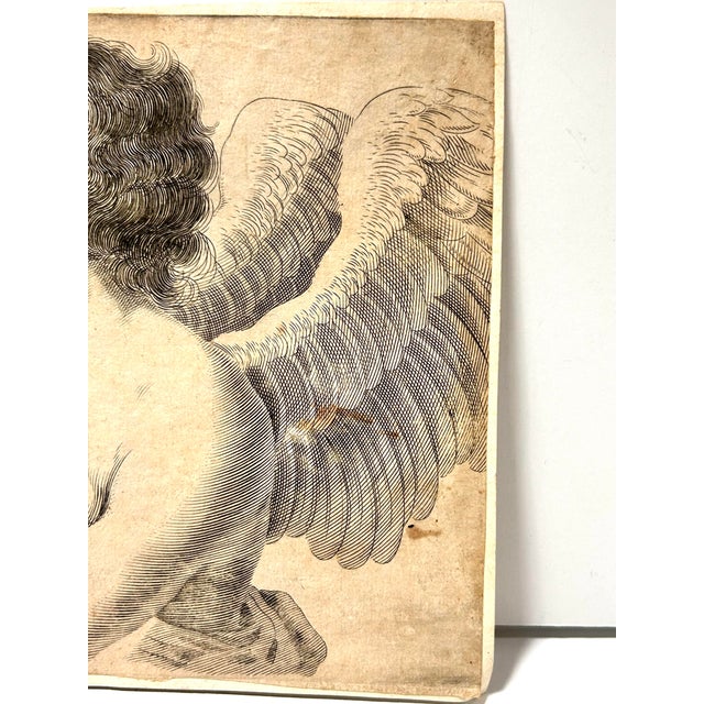 Mid 18th Century Antique Angel Engraving Signed Cavalli For Sale - Image 9 of 12