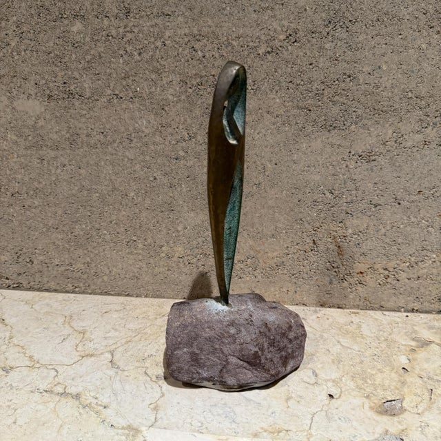 Metal 1970s Republic Ireland Modernist Bronze Madonna & Child Sculpture For Sale - Image 7 of 8