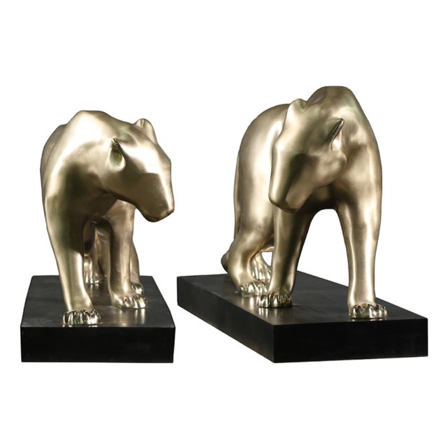 Large Panthers Sculptures, Bronzes, Set of 2 For Sale